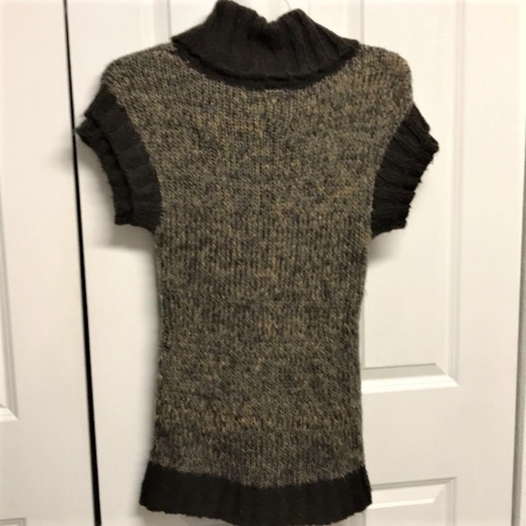 Vintage Day Trip Brown Gray Fuzzy Acrylic Wool Knit Boxy Tunic Sweater Size M - Picture 5 of 6
